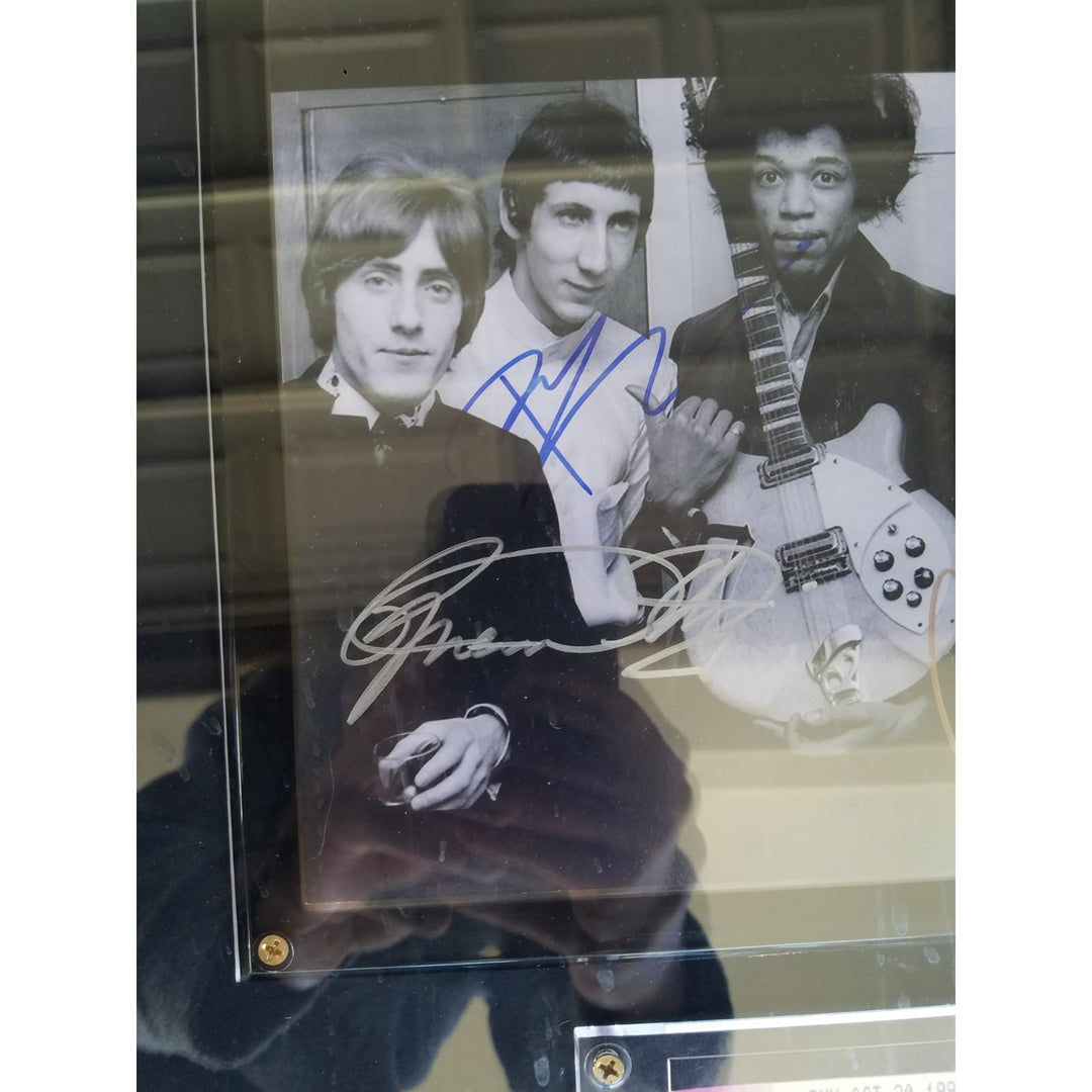 Jimi Hendrix Pete Townshend Roger Daltrey john Entwistle signed and framed with proof