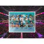 Load image into Gallery viewer, James Harden Steph Curry Kevin Durant Anthony Davis LeBron James 11 by 14 photo signed with proof
