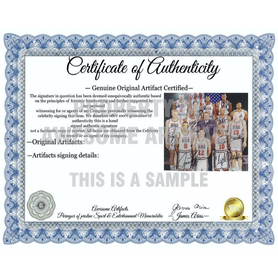 Michael Jordan Charles Barkley Larry Bird Chuck Daly u.s.a. Dream Team 11 by 14 photo signed with proof - Awesome Artifacts 