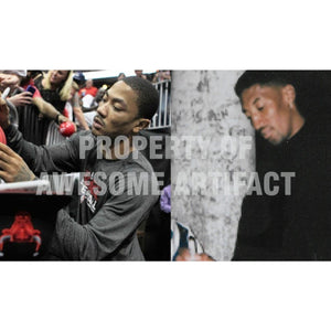 Michael Jordan Scottie Pippen Derrick Rose Luol Deng and Carlos Boozer 11 by 14 photo signed with proof