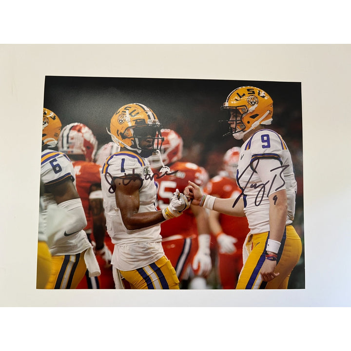 LSU Tigers Ja Maar Chase Joe Burrow 8x10 photo sign with proof