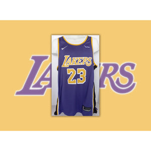 Autographed Los Angeles Lakers LeBron James White Nike Authentic