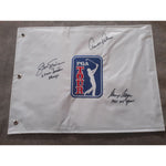 Load image into Gallery viewer, Gary Player, Jack Nicklaus, Arnold Palmer, PGA golf flag signed with proof
