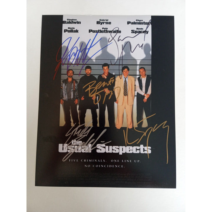 Usual Suspects Stephen Baldwin, Kevin Spacey, Gabrielle Brand, Kevin Pollak 8 x 10 signed photo signed with proof - Awesome Artifacts 