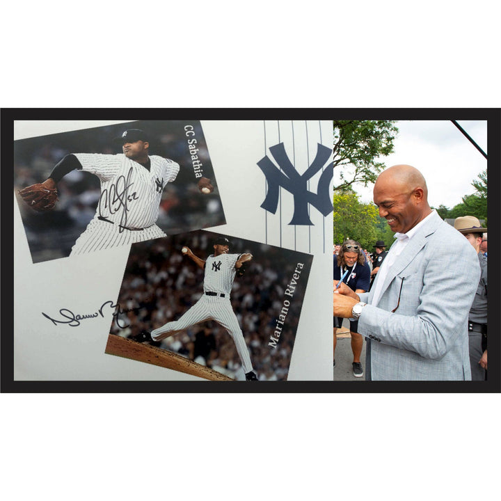 New York Yankees CC Sabathia Mariano Rivera 8x10 photo signed with proof