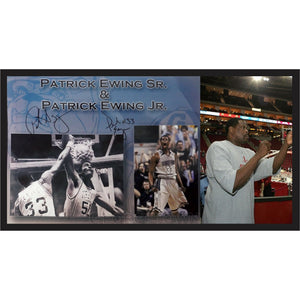 Georgetown Patrick Ewing senior and Patrick Ewing jr. 8 by 10 photo signed with proof
