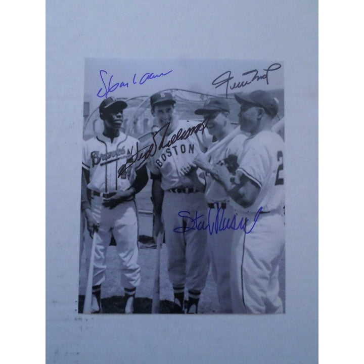 Ted Williams Stan Musial Willie Mays and Hank Aaron 8X10 signed photo - Awesome Artifacts 