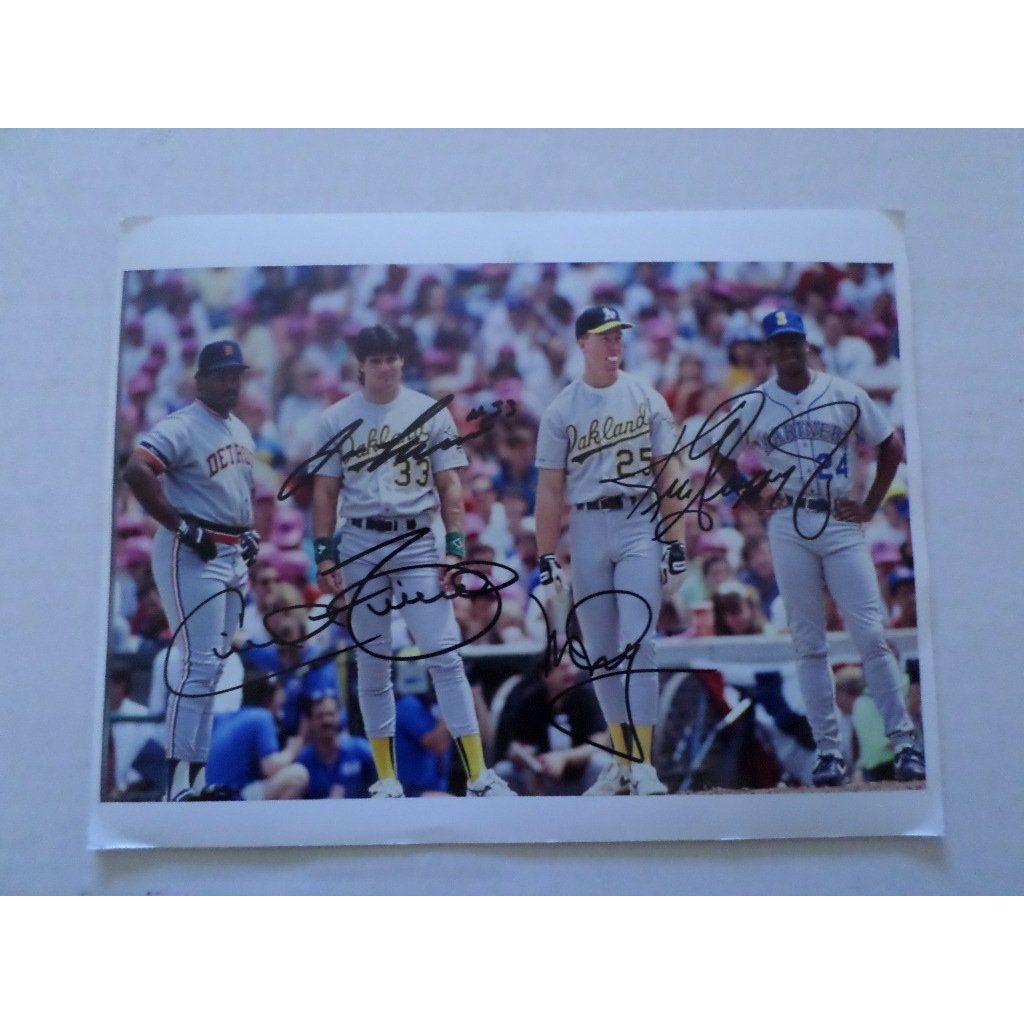 Mark McGwire Ken Griffey jr. Jose Canseco Cecil Fielder 8 by 10 signed photo