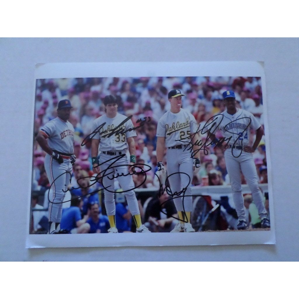 Mark McGwire Ken Griffey jr. Jose Canseco Cecil Fielder 8 by 10 signed photo - Awesome Artifacts 