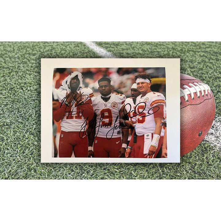 Patrick Mahomes JJ Smith Schuster Mercole Hardman Kansas City Chiefs 8x10 photo signed with proof