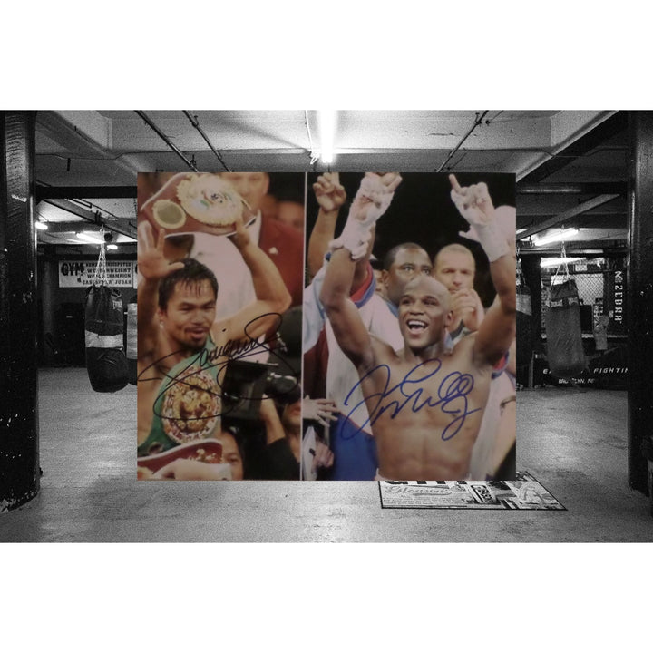 Floyd Mayweather Jr and Manny Pacquiao 8x10 signed photo