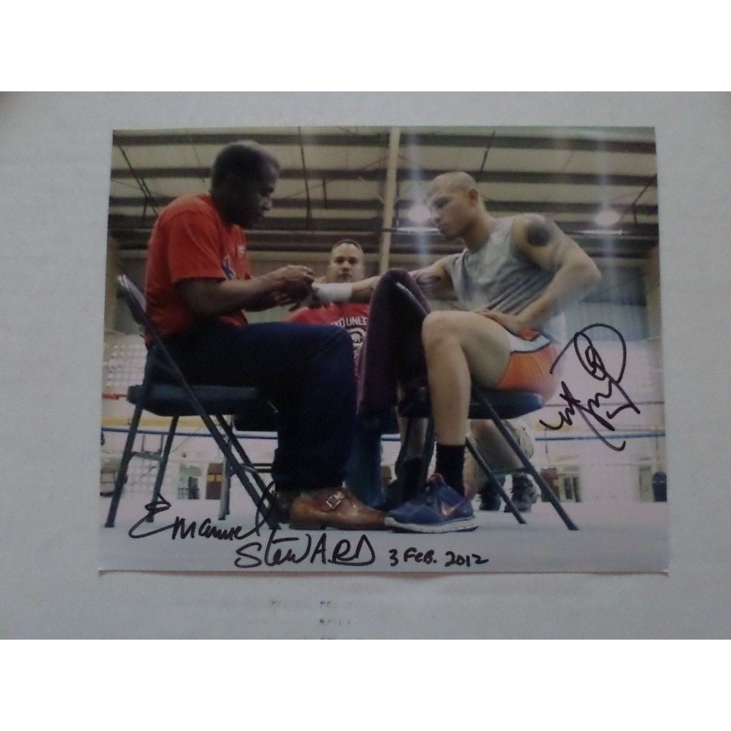 Miguel Cotto and Emanuel Steward 8 by 10 signed photo