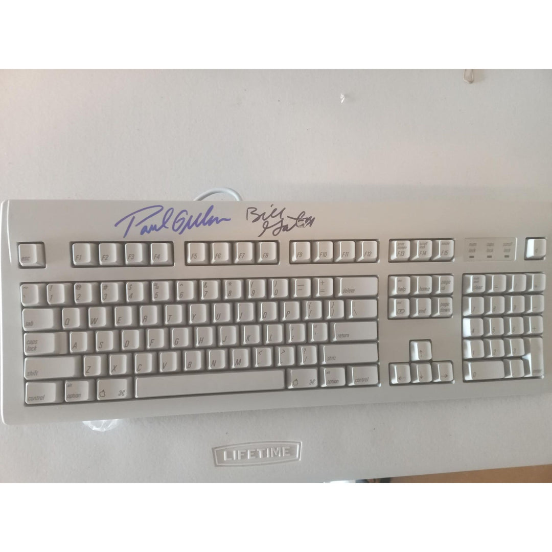 Paul Allen and Bill Gates vintage computer keyboard signed with proof