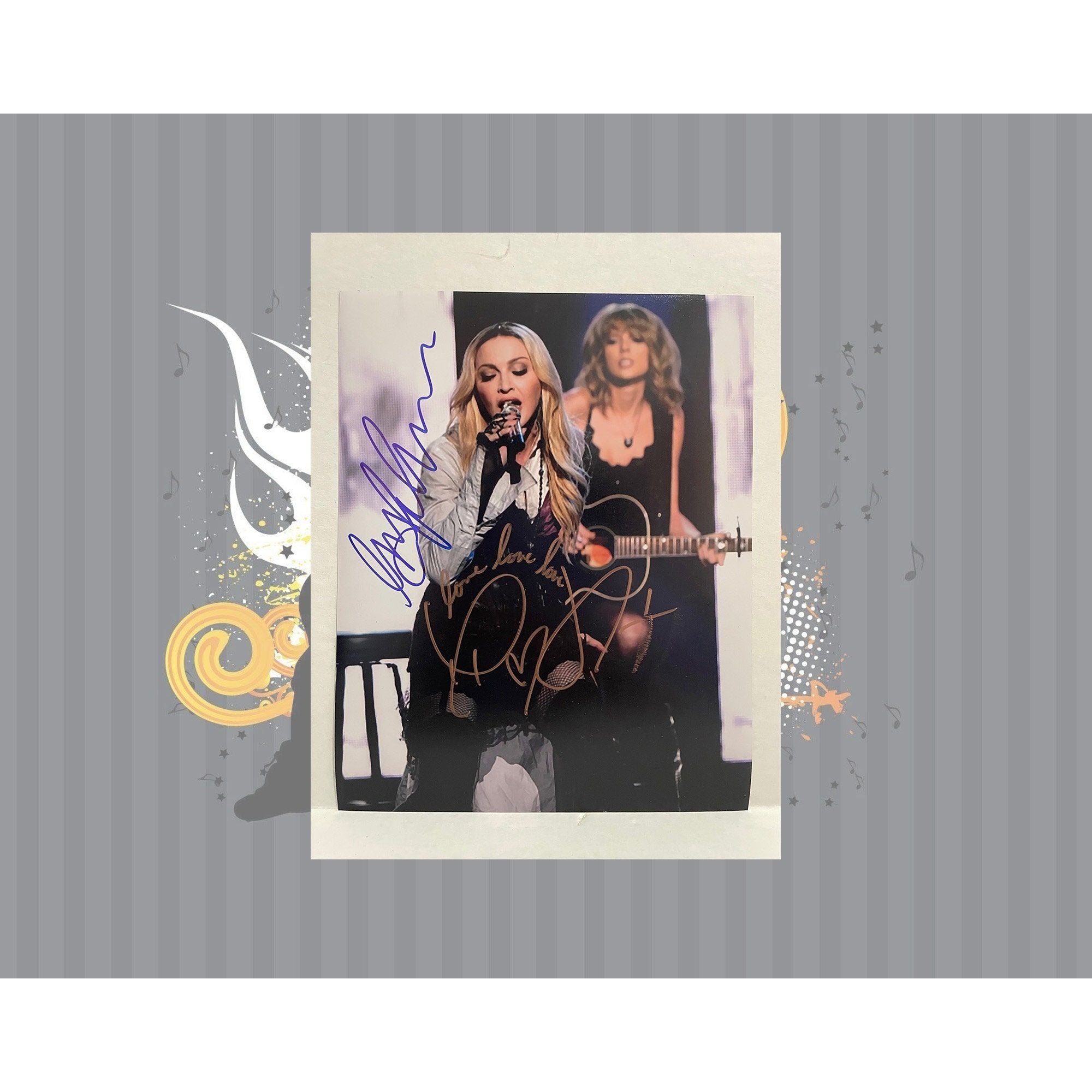 Madonna and Taylor Swift 8 by 10 signed photo with proof - Awesome Artifacts 