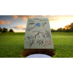 Load image into Gallery viewer, Michael Jordan Emmitt Smith Dean Smith Jerry Rice signed pairing sheet with proof
