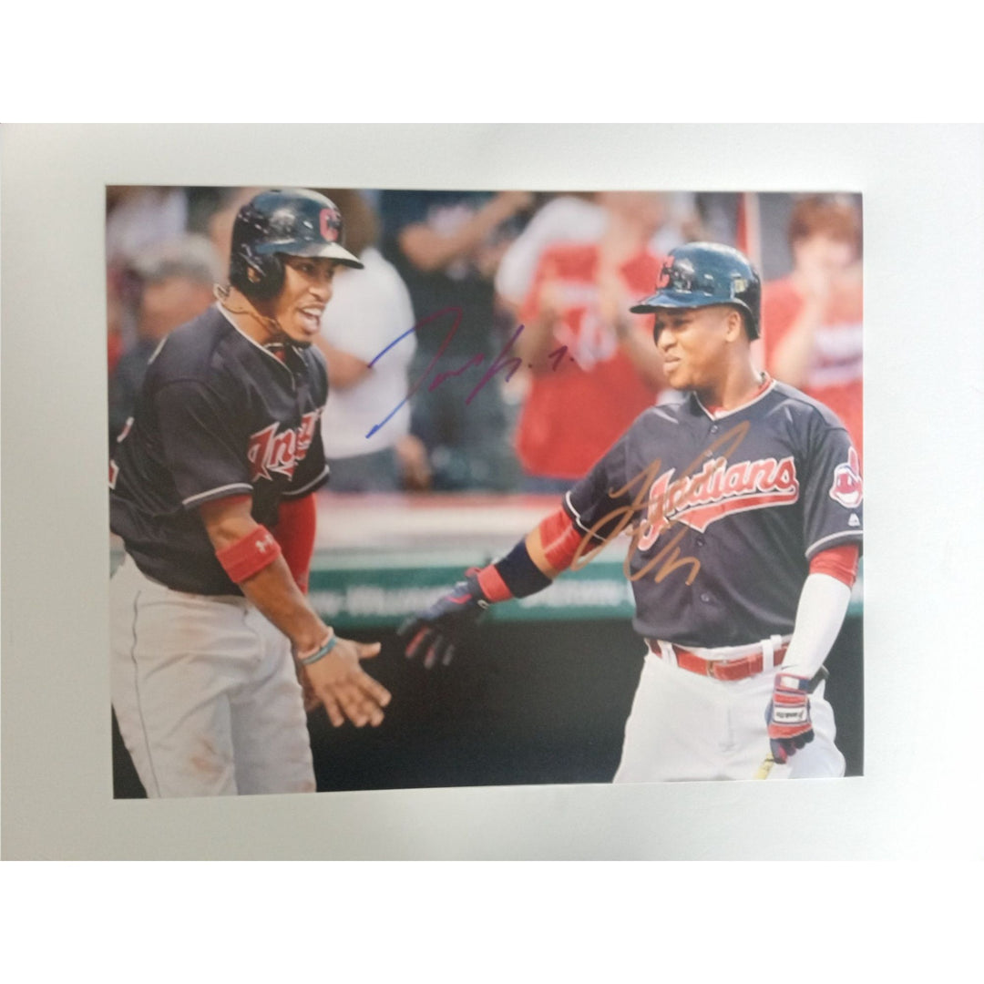 Francisco Lindor and Jose Ramirez signed 8 x 10 photo with proof