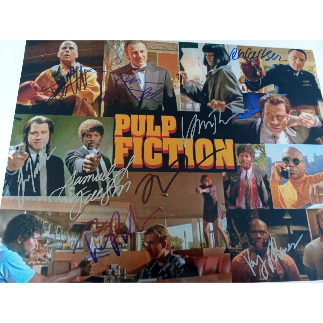 Pulp Fiction Quentin Tarantino, Uma Thurman, Harvey Keitel 11x14 signed with proof - Awesome Artifacts 