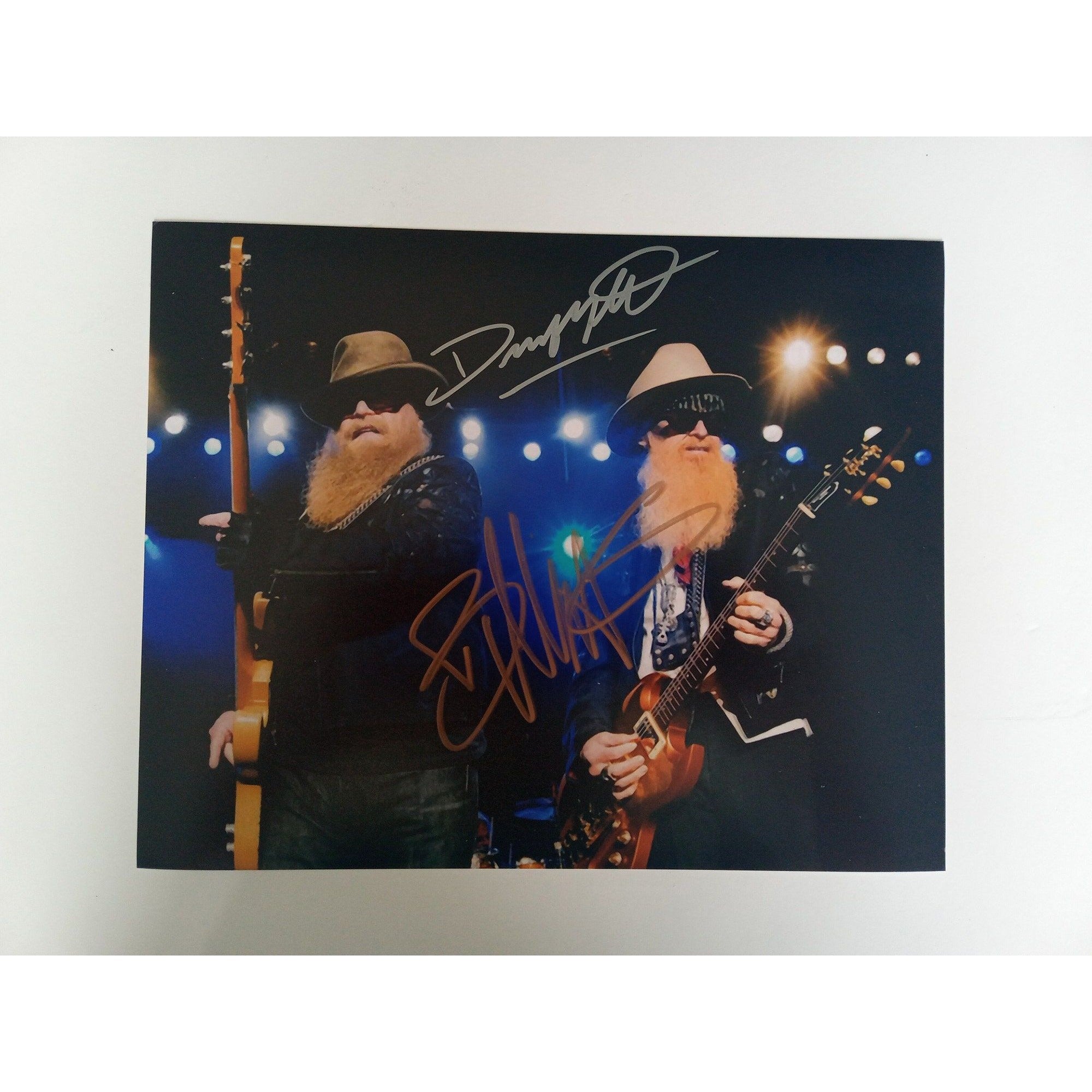 Billy Gibbons and Dusty Hill ZZ Top 8 by 10 signed photo with proof