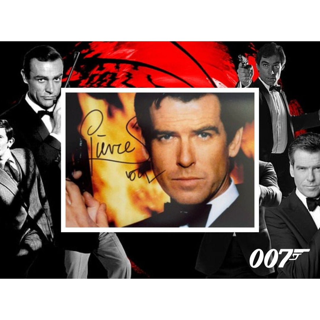 Pierce Brosnan James Bond 007 5 x 7 photo signed with proof - Awesome Artifacts 