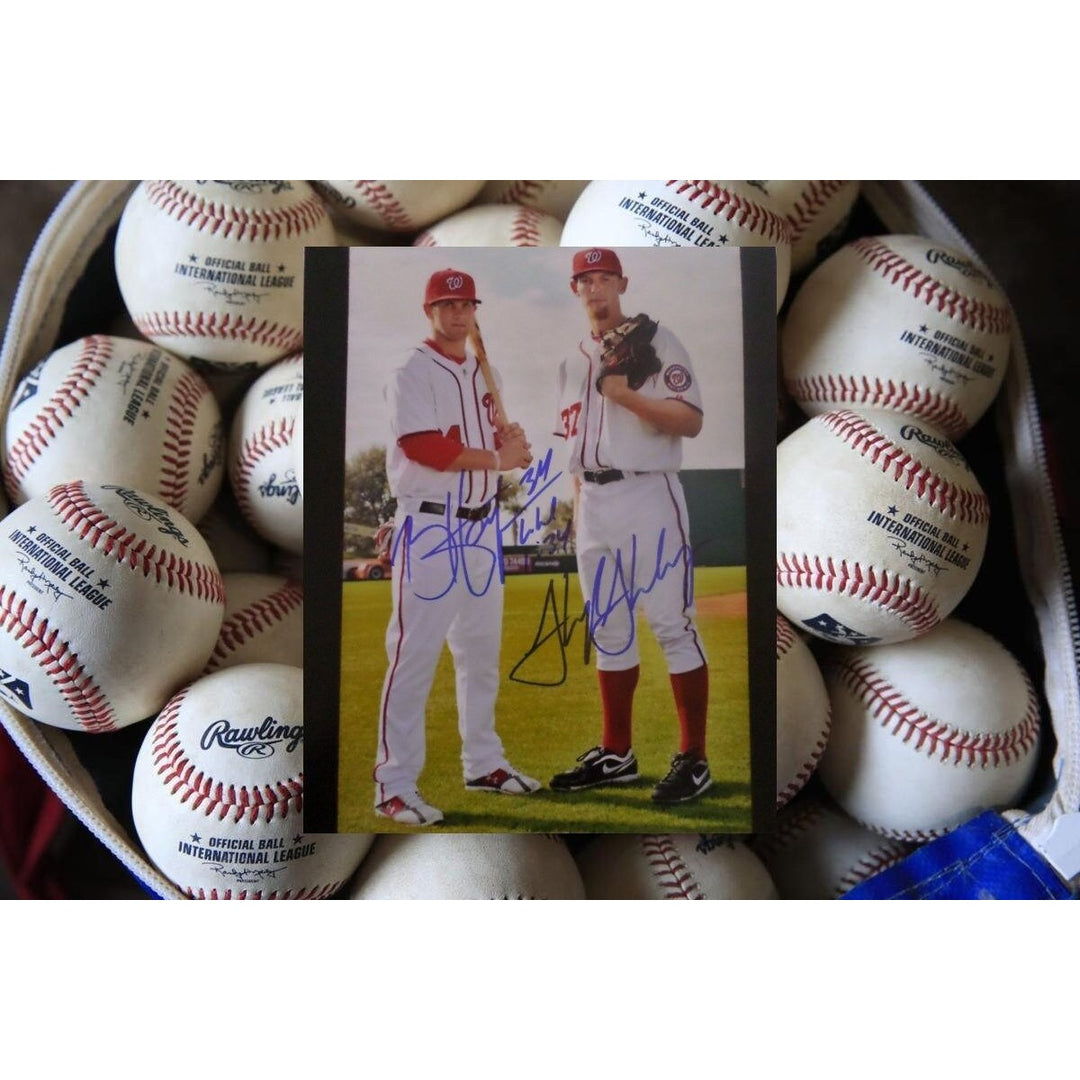 Bryce Harper and Stephen Strasburg 8 x 10 signed photo