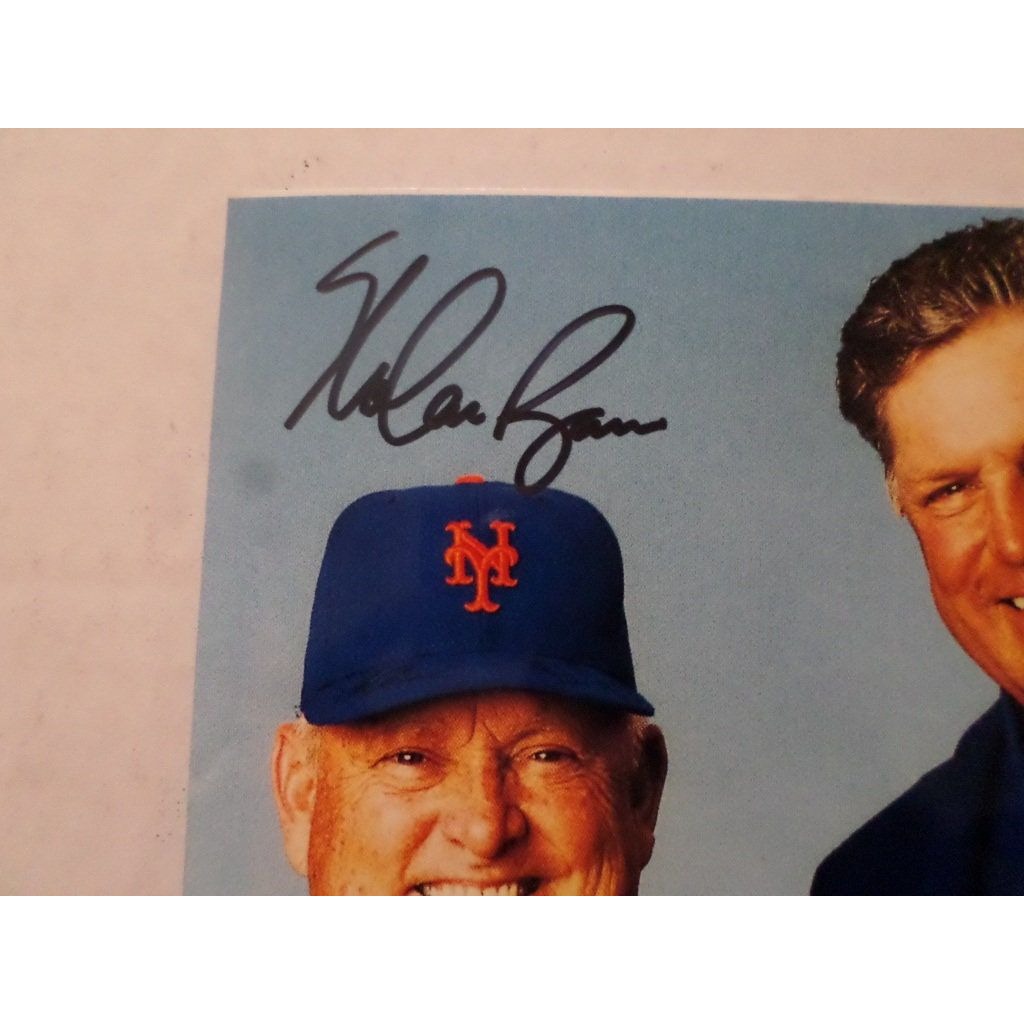 Tom Seaver and Nolan Ryan 8 by 10 signed photo New York Mets