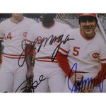 Load image into Gallery viewer, Joe Morgan Pete Rose and Johnny Bench 8 by 10 signed photo
