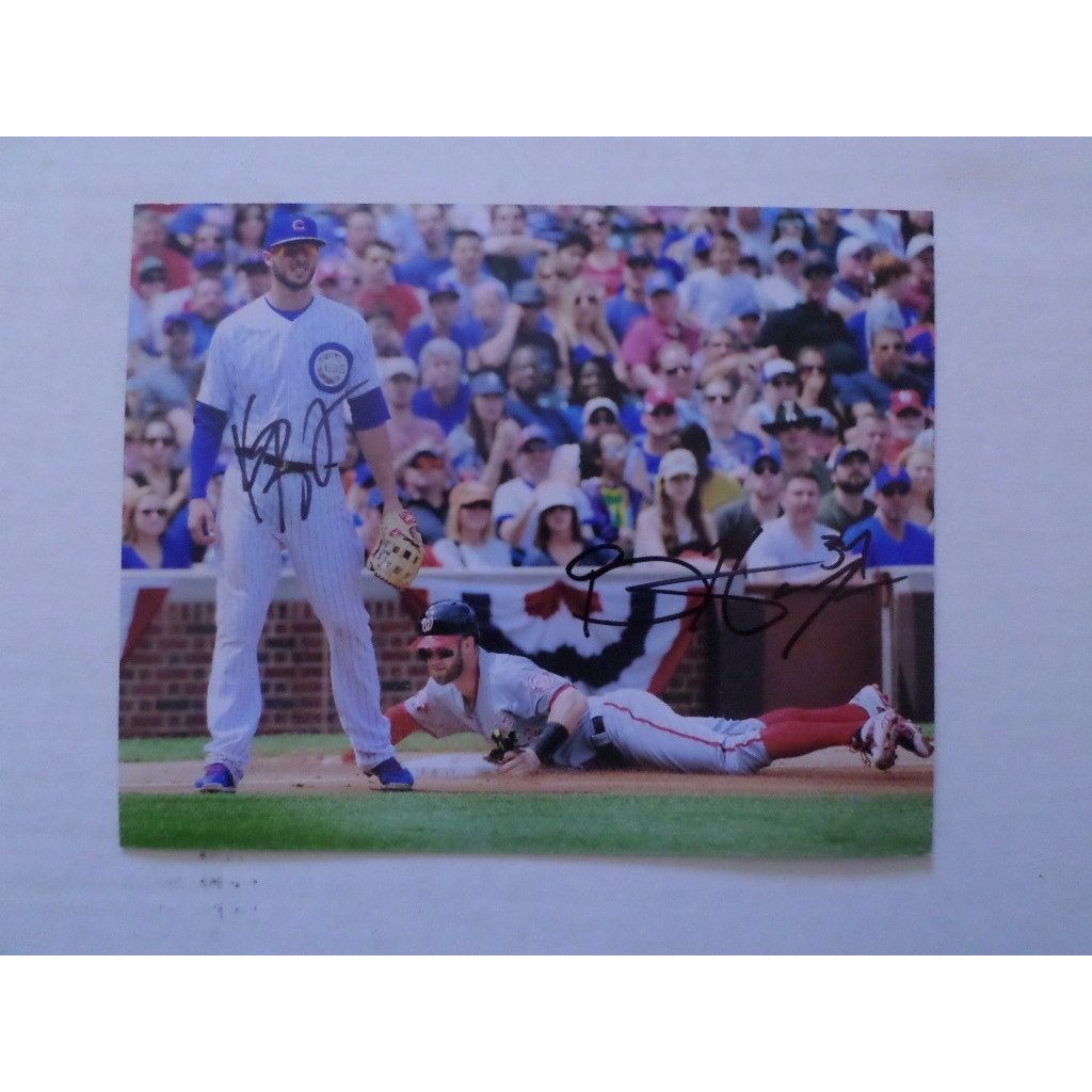 Kris Bryant and Bryce Harper 8 by 10 signed photo - Awesome Artifacts 