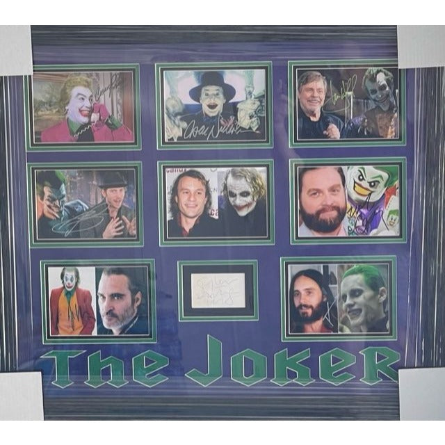 Cesar Romero Jack Nicholson Mark Hamill Joaquin Phoenix Heath Ledger Jared  Leto signed and framed with proof