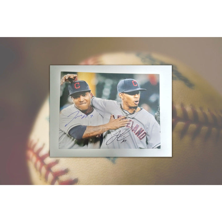 Francisco Lindor and Jose Ramirez signed 8 x 10 photo with proof