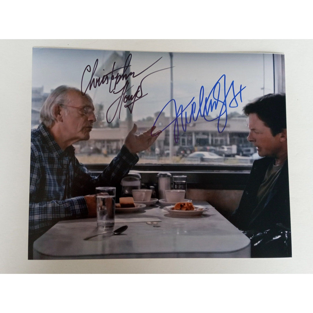 Back to the Future Michael J. Fox and Christopher Lloyd  photo signed with proof