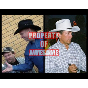 Garth Brooks and George Strait 8 by 10 signed photo with proof