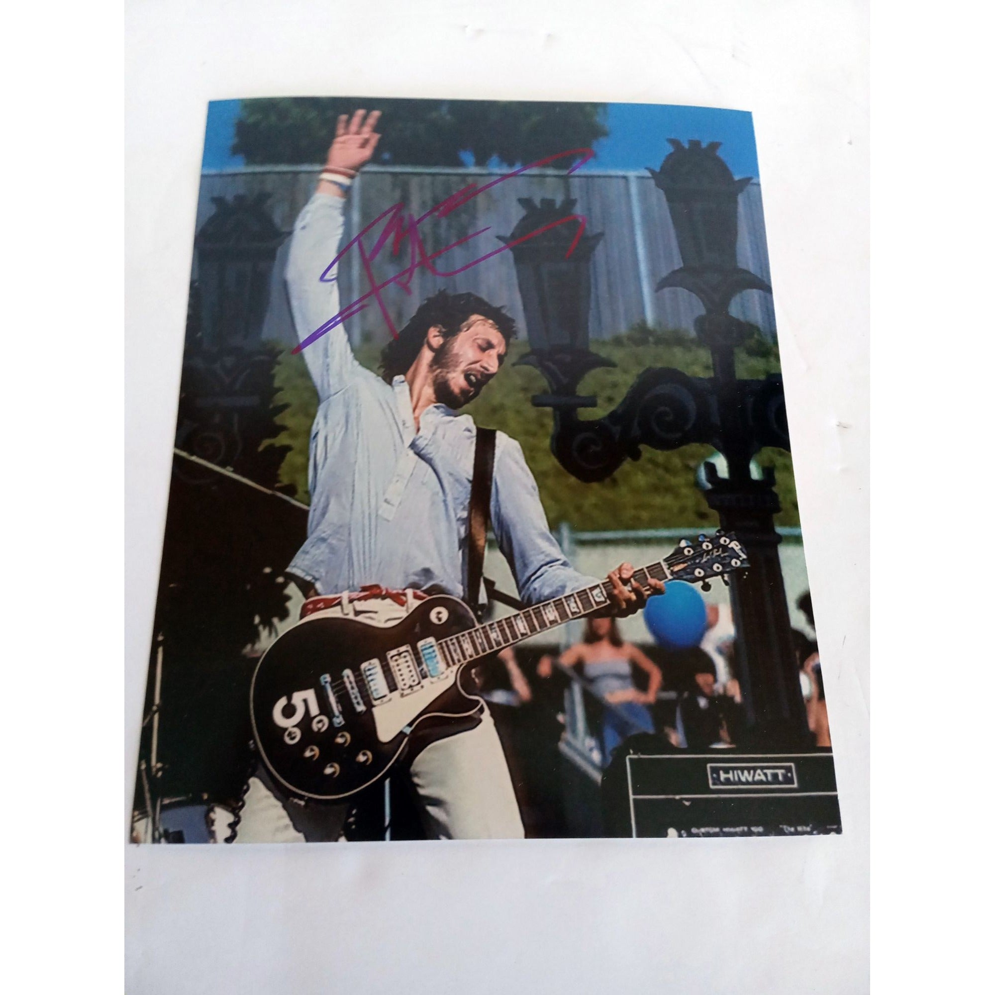 Pete Townsend of The Who 8 by 10 signed photo with proof
