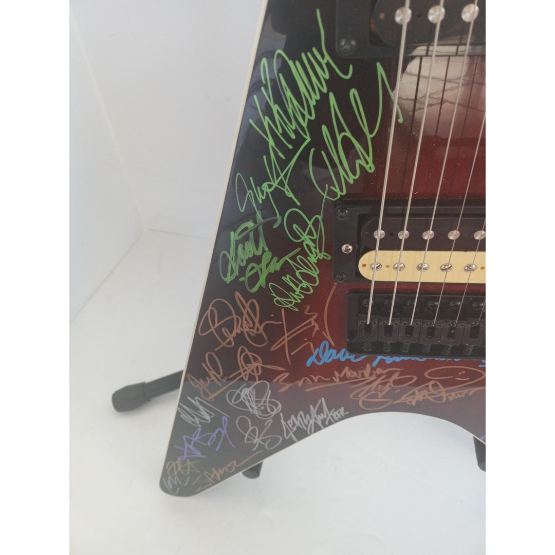 Metallica, Pantera, Judas Priest, Black Sabbath, Iron Maiden V electric guitar signed with proof