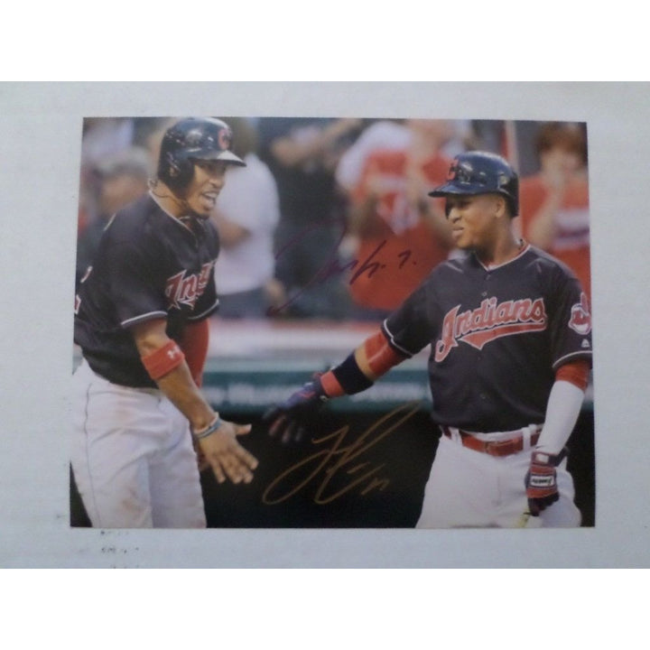 Francisco Lindor and Jose Ramirez a by 10 signed photo