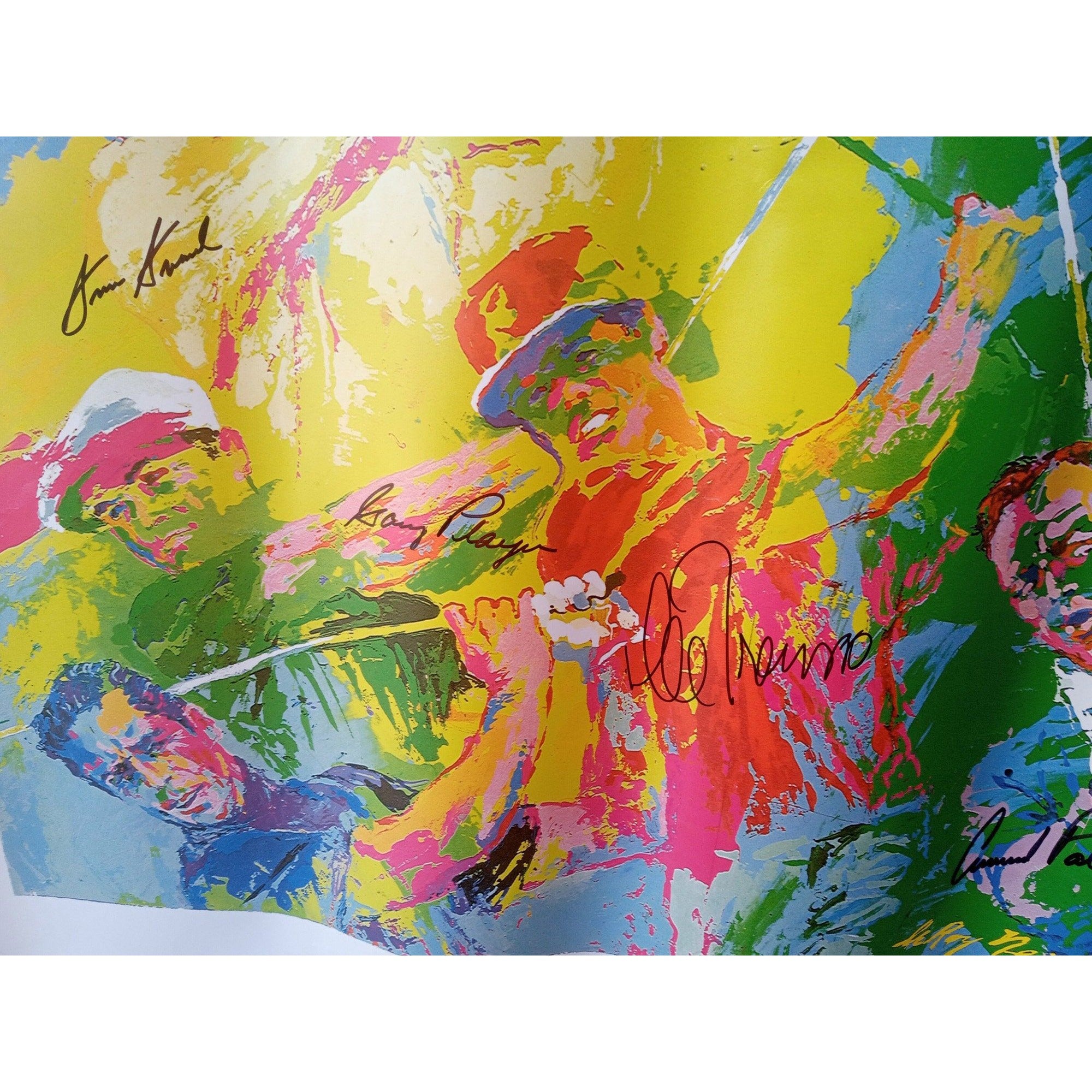 Jack Nicklaus, Arnold Palmer, Lee Trevino, Gary Player, Sam Snead, LeRoy Neiman signed print with proof