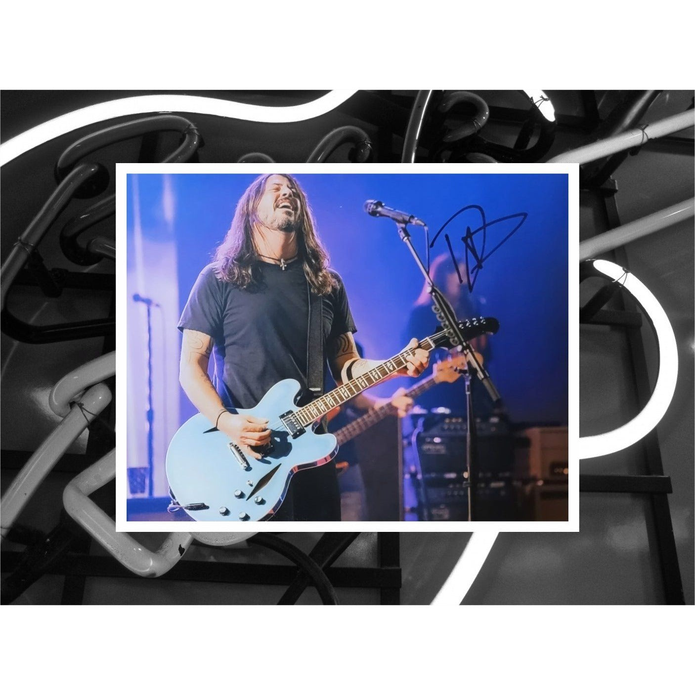 David Grohl Foo Fighters 8 by 10 photo sign with proof
