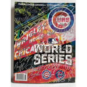 Chicago Cubs World Series program team signed with proof