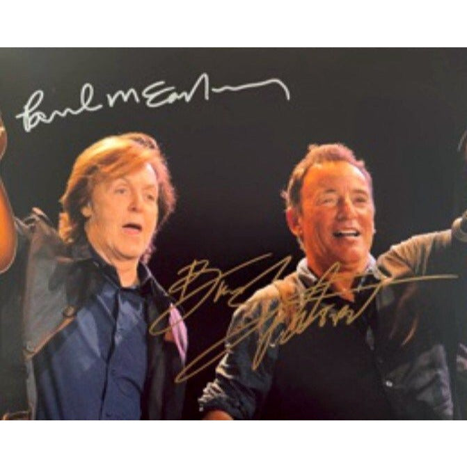 Bruce Springsteen and Paul McCartney 8 by 10 signed photo with proof