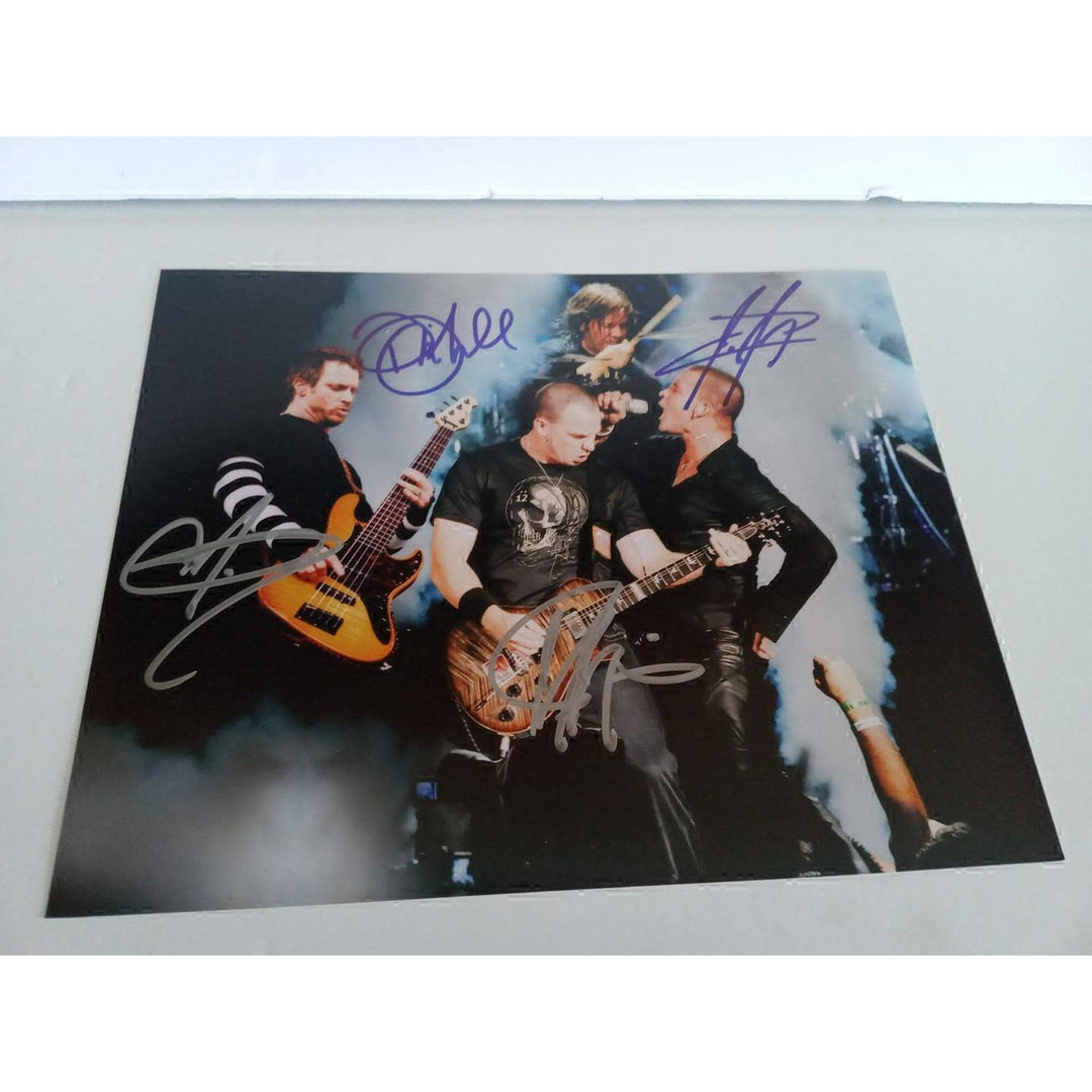 Creed, Scott Stapp, Mark Tremonti, Scott Phillips 8 by 10 signed photo with proof