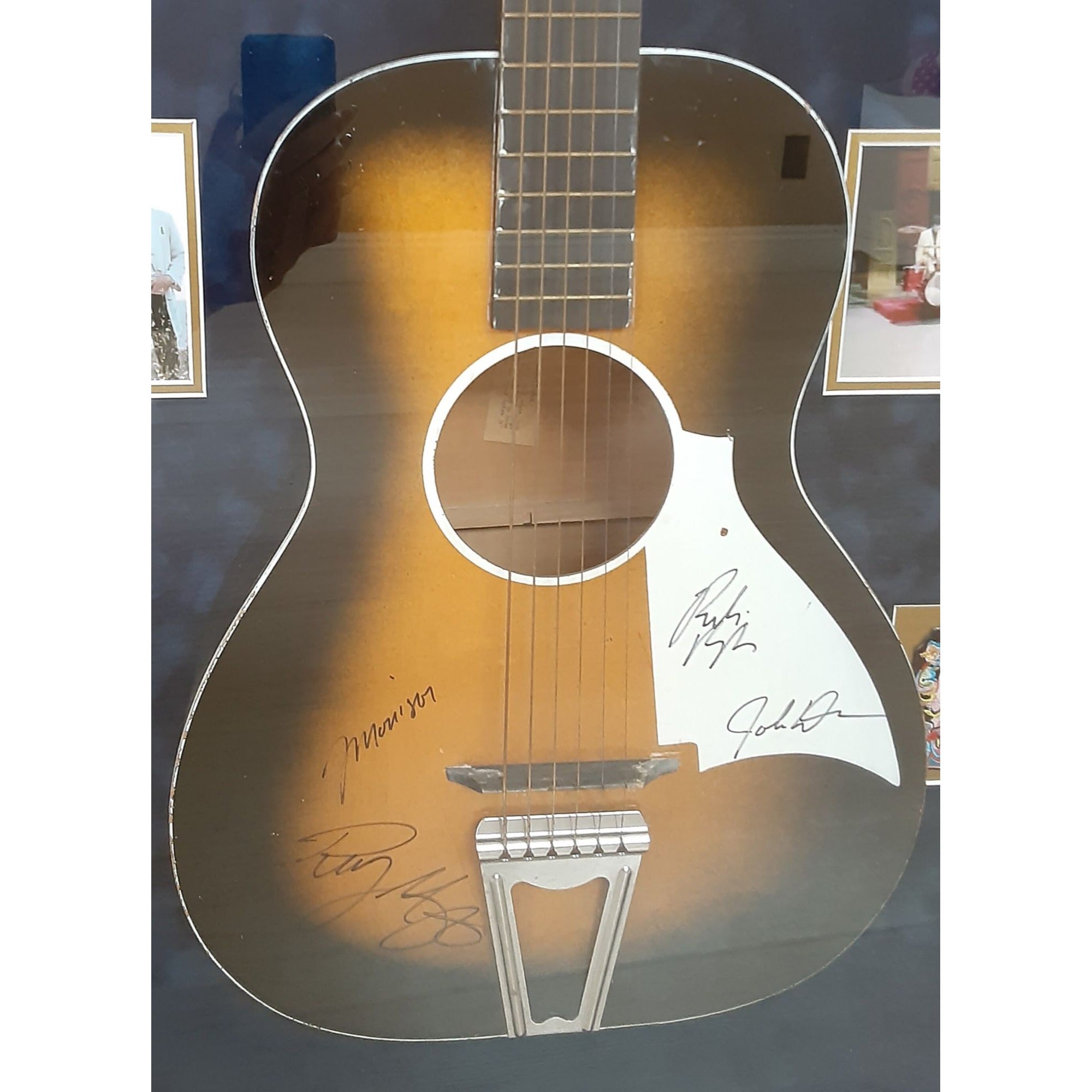 Jim Morrison, Ray Manzarek, Robby Krieger, John Densmore The Doors signed framed guitar