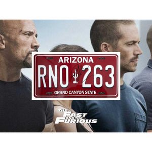 Paul Walker’s Green Eclipse  RNO 263 Signed Metal Licence Plate With Proof