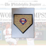 Load image into Gallery viewer, Philadelphia Phillies World Series champions Jimmy Rollins, Ryan Howard, Cole Hamels, full size authentic home plate w logo signed w proof
