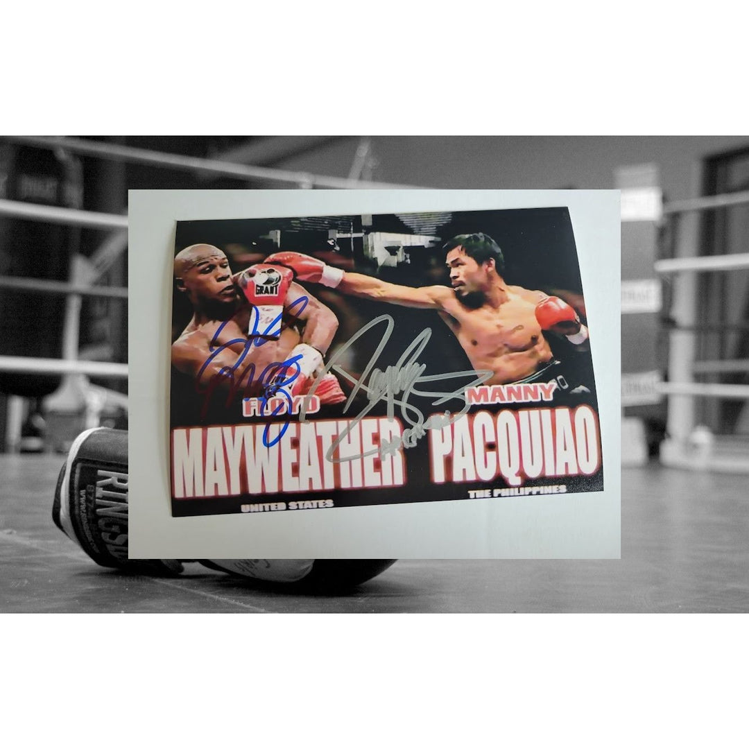 Floyd Mayweather and Manny Pacquiao 5 x 7 photograph signed