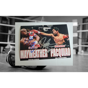 Floyd Mayweather and Manny Pacquiao 5 x 7 photograph signed