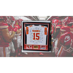 Load image into Gallery viewer, Patrick Mahomes Andy Reid Travis Kelce 2022 team signed and framed jersey signed with proof
