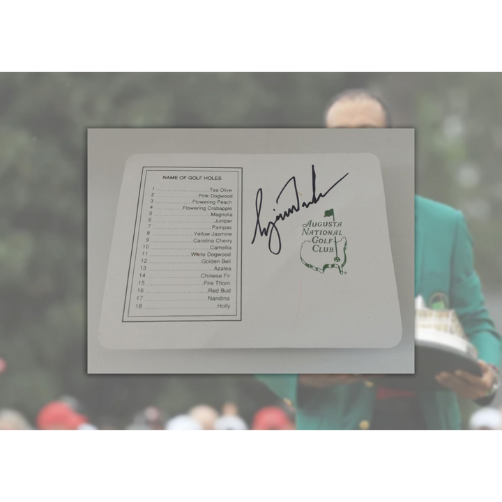 Tiger Woods Masters golf scorecard signed with proof