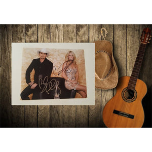 Brad Paisley and Carrie Underwood 8 by 10 signed photo