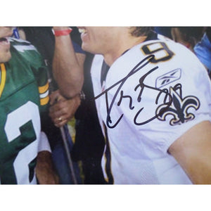 Aaron Rodgers and Drew Brees 8 by 10 signed photo with proof