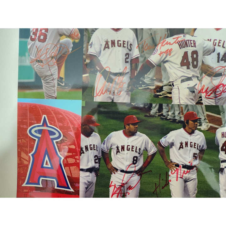 Jared Weaver Hideki Matsui Kendry Morales Mike Scioscia  Garrett Anderson 18x12 photo signed