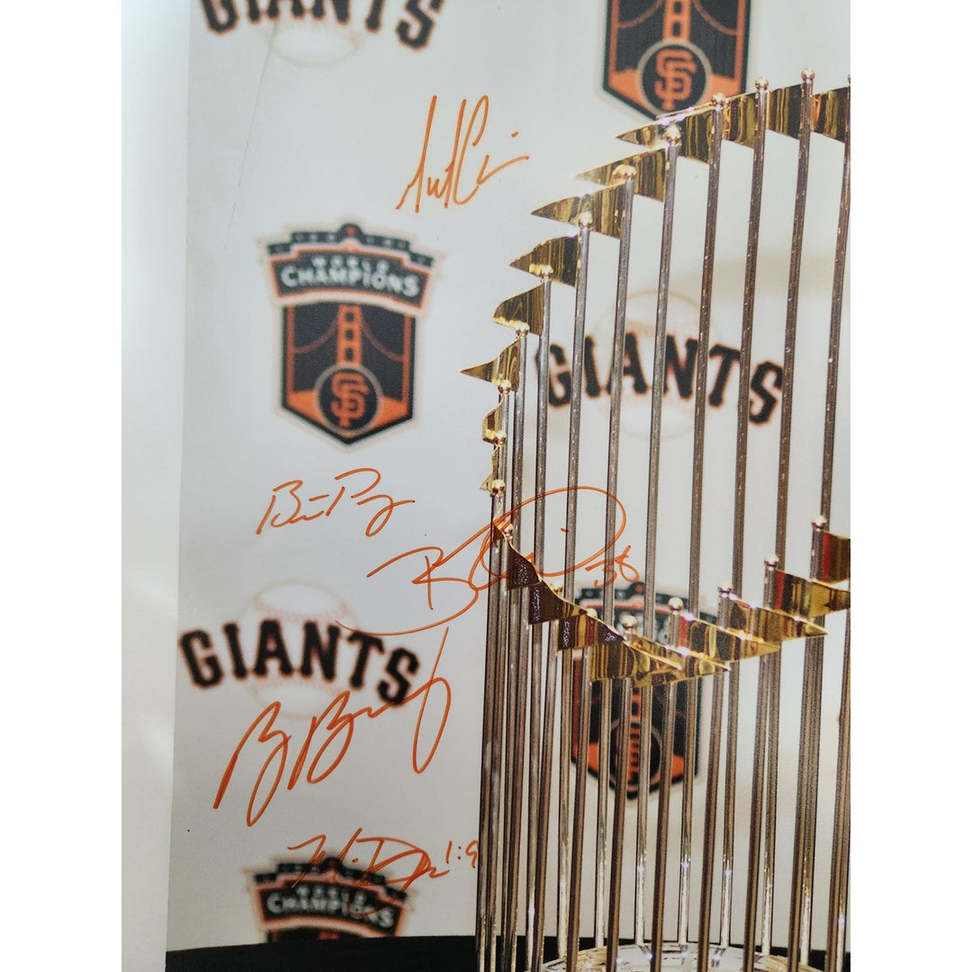 San Francisco Giants 11x14 photo signed Edgar Renteria Tim Lincecum Matt Cain Buster Posey Brian Wilson Bruce Bochy